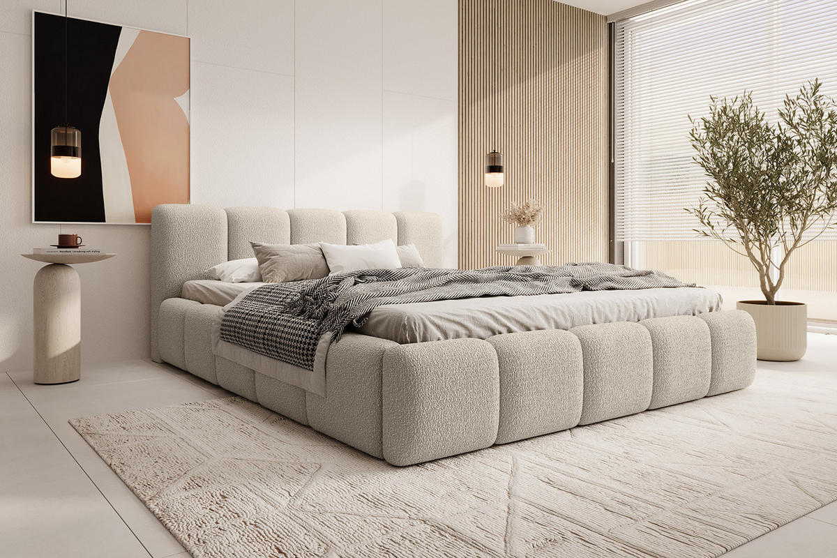 POLSTERBETT MOTSERRAT 120x200 cm, Beige - Beige, Textil (200/120cm) - Fedve
