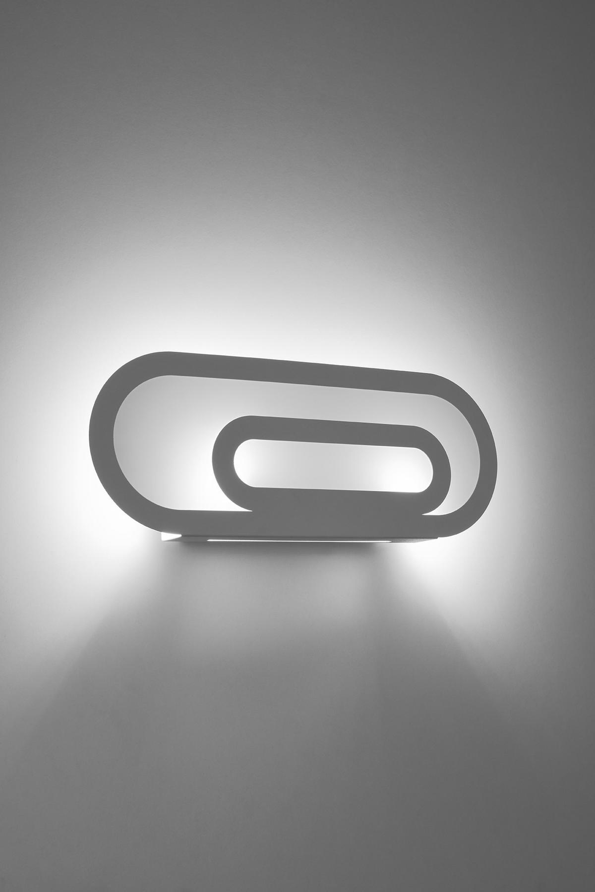 WANDLEUCHTE Stahl Weiß Glas - Weiß, Glas (4/15/40cm) - Sollux Lighting