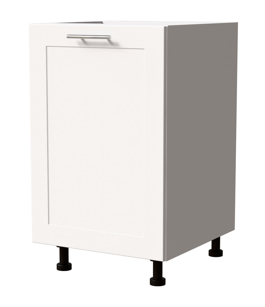 Feldmann-Wohnen Küchenunterschrank Weiß, Weiß 50x82x50 cm
