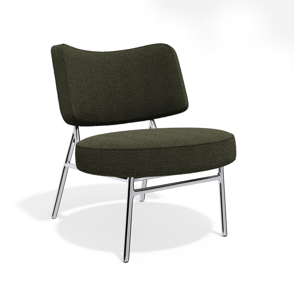 SESSEL Bouclé-Stoff 60cm - Olivgrün/Grün, Textil (60/70/71cm) - Sia Home