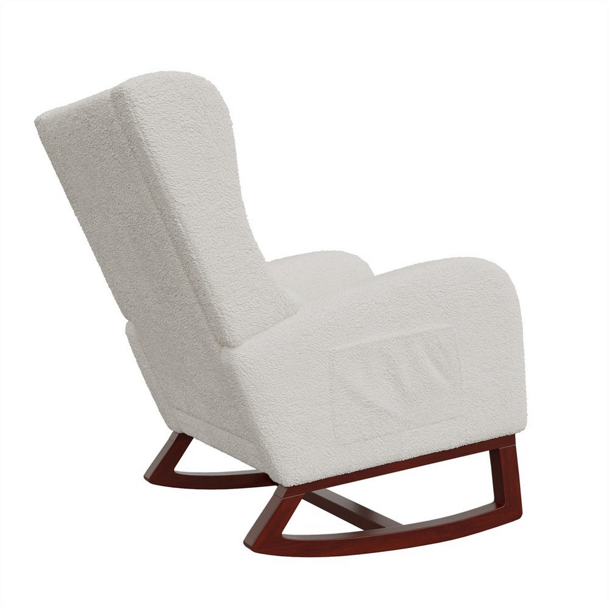 SCHAUKELSTUHL mit integrierter Fußauflage - Relaxsessel mit praktischer Seitentasche - Weiß - Weiß, Textil (64/99/67cm) - DELFA
