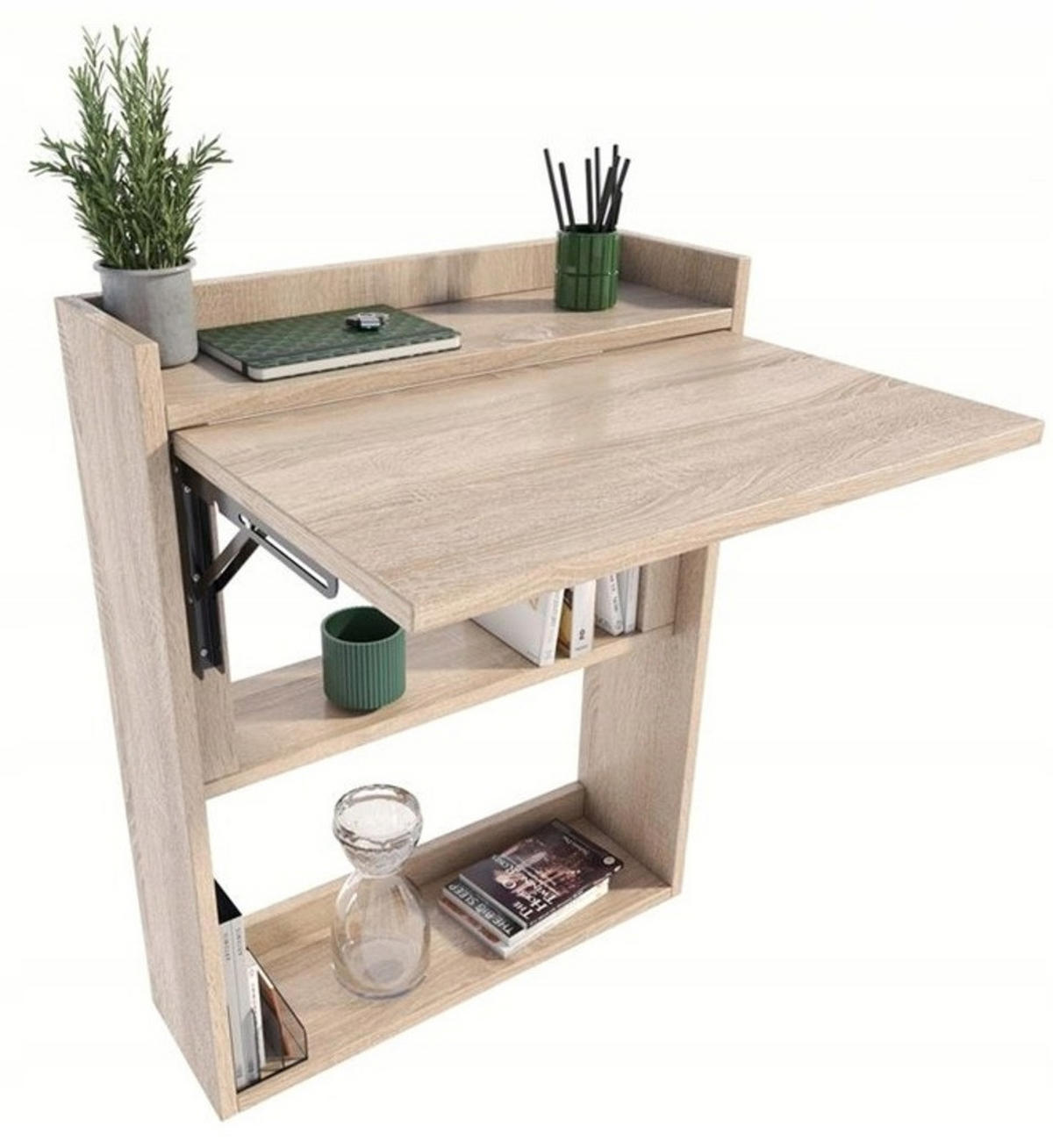 SCHREIBTISCH Klappbarer Wandregal Sonoma Eiche 70/20/85 cm - Sonoma Eiche, Holzwerkstoff (20/70/85cm) - Matkam Möbel