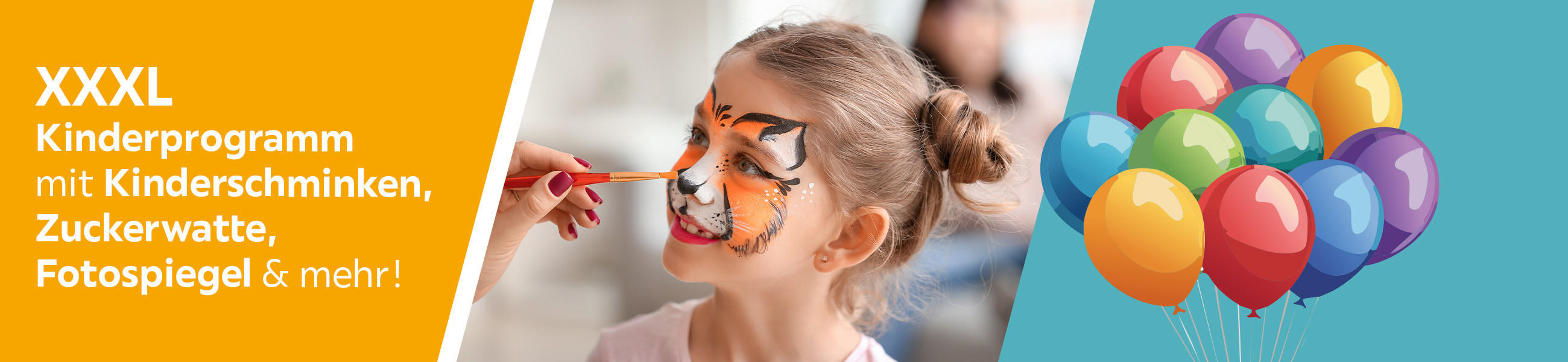 XXXL Kinderprogramm mit Kinderschminken, Zuckerwatte, Fotospiegel und mehr!