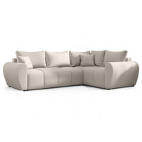 ECKSOFA L Form Malatya MAX Beige 246/145/80 cm stilvolle mit Schlaffunktion R - Beige/Schwarz, Kunststoff/Textil (235/175cm) - AX Living