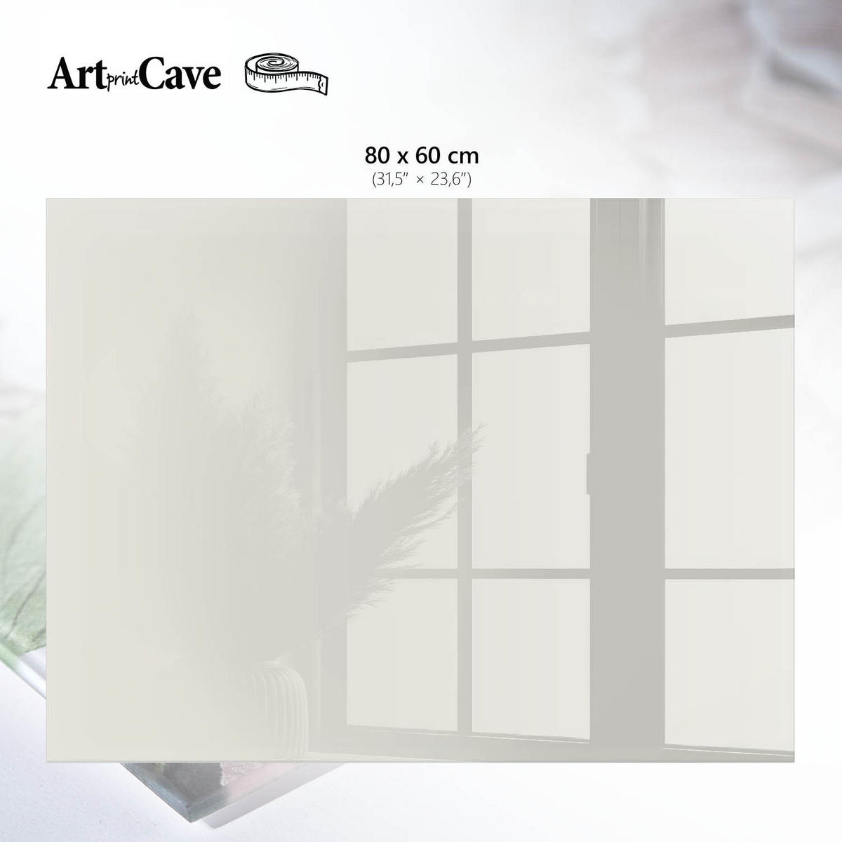 GLASPLATTE 80x60 cm – Heller Stein - Beige, Glas (0.4/80/60cm) - ArtPrintCave
