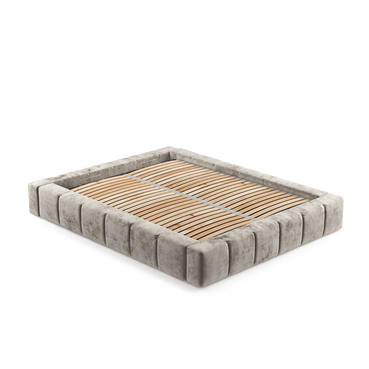 POLSTERBETT Aruba Beige 160/200 cm im Chenille-Stoff - Beige/Schwarz, Holz/Holzwerkstoff (160/200cm) - Maison de Reve
