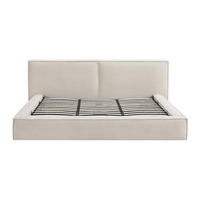 BETT mit Bettkasten - 2 Personen - Samt, Stoff - Beige - Beige, Textil (180/200cm) - Vente-Unique