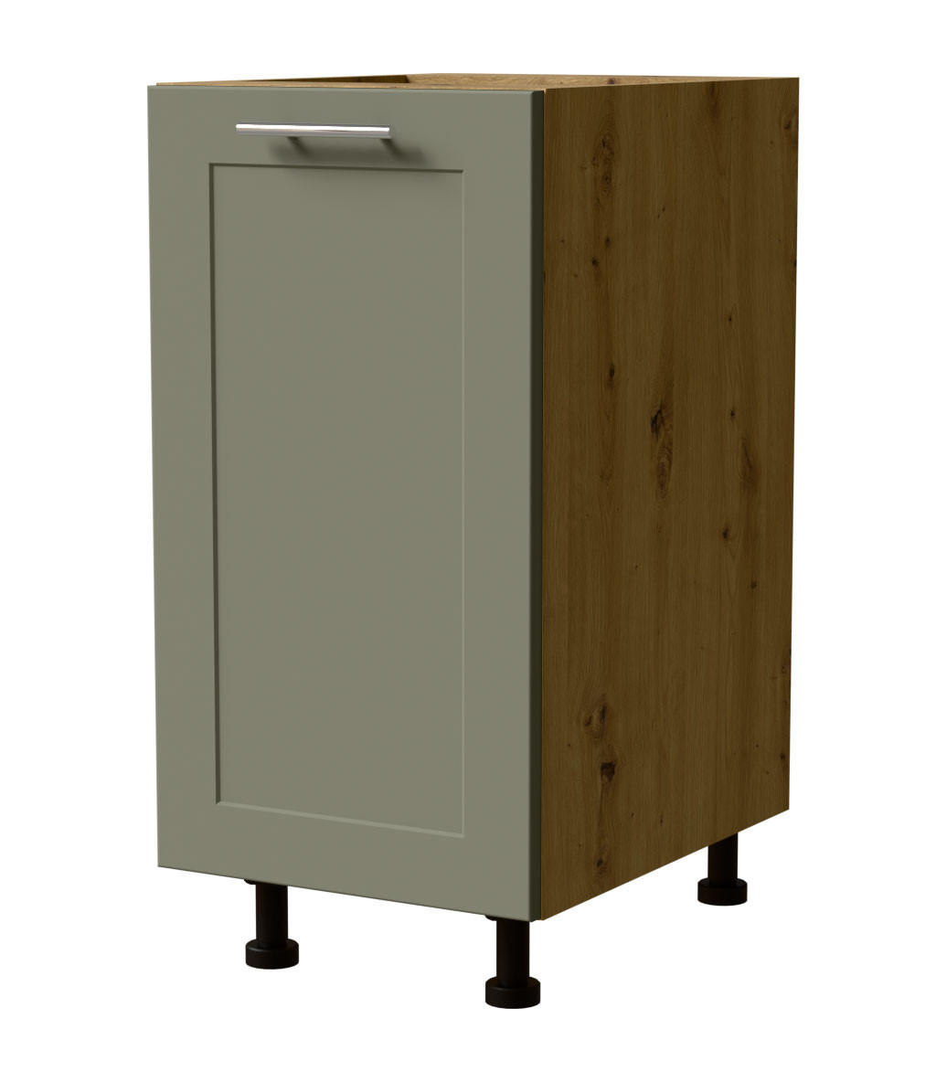 Feldmann-Wohnen Küchenunterschrank Grün, Eiche Artisan 40x82x50 cm