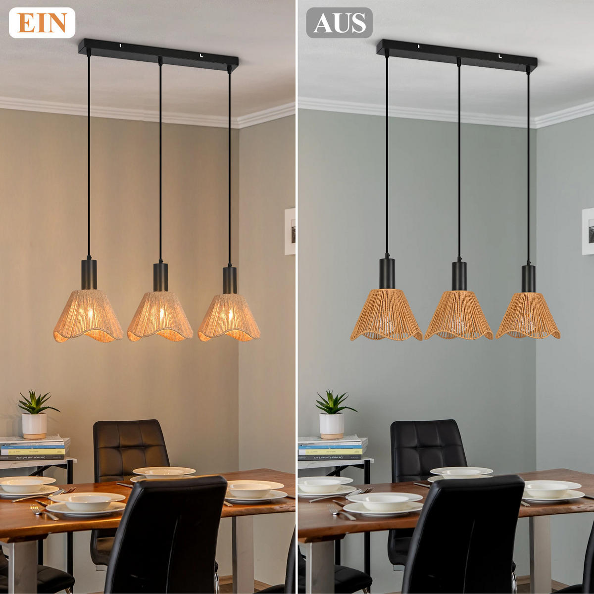 PENDELLEUCHTE Zachary 74/56/120 cm - Braun, Metall (74/56/120cm) - ZMH