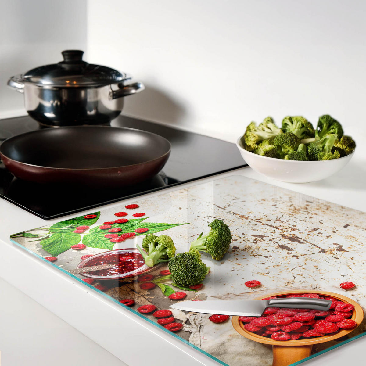 GLASPLATTE 60x52 cm Himbeermarmelade - Rot, Glas (60/0.4/52cm) - TULUP