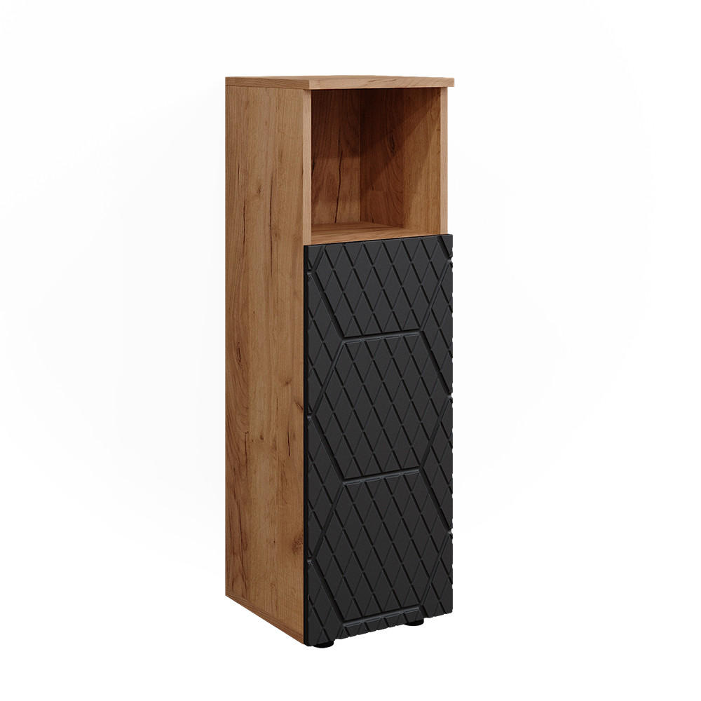 MIDISCHRANK Irma Anthrazit gestreift 30 x 95 cm - Anthrazit/Eiche Wotan, Holzwerkstoff (30/95/30cm) - Vicco