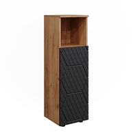 MIDISCHRANK Irma Anthrazit gestreift 30 x 95 cm - Anthrazit, Holzwerkstoff (30/95/30cm) - Vicco