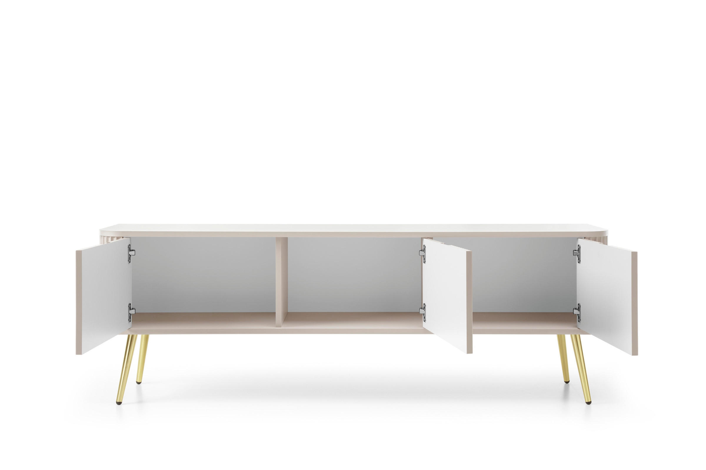 TV-LOWBOARD MODERNO 168/56/39 in Caschmir/Gold - Goldfarben/Creme, Holzwerkstoff (168/56/39cm) - Deine Möbel 24