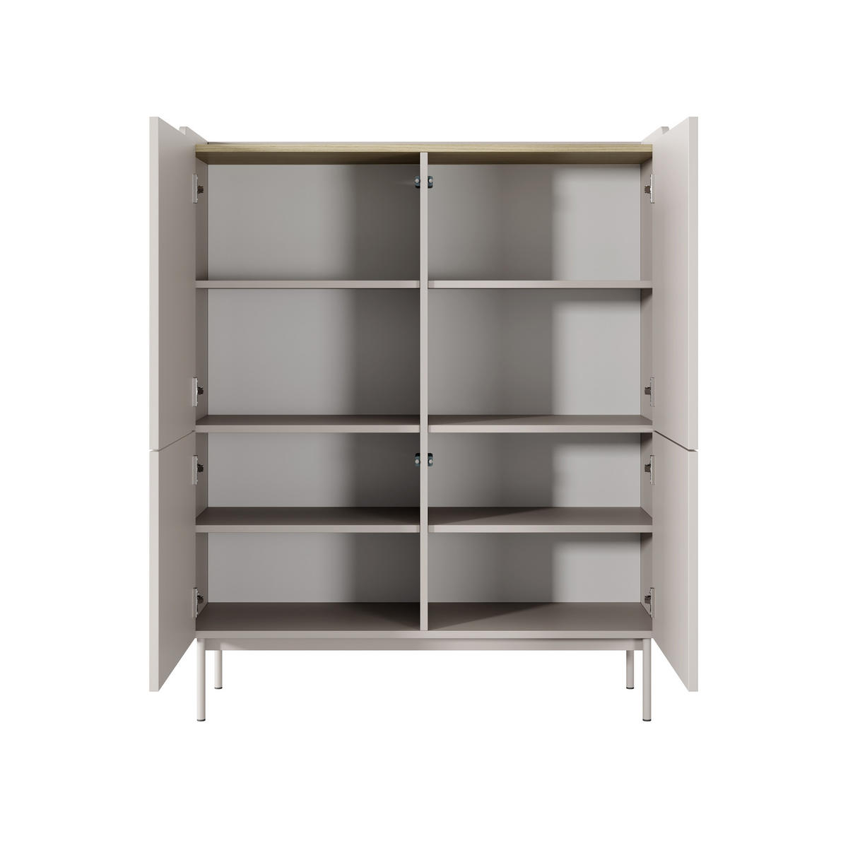 HIGHBOARD LIVELLO 103/126/38 cm mit 2 Türen Beige - Beige, Holzwerkstoff (103/126/38cm) - MASSENO