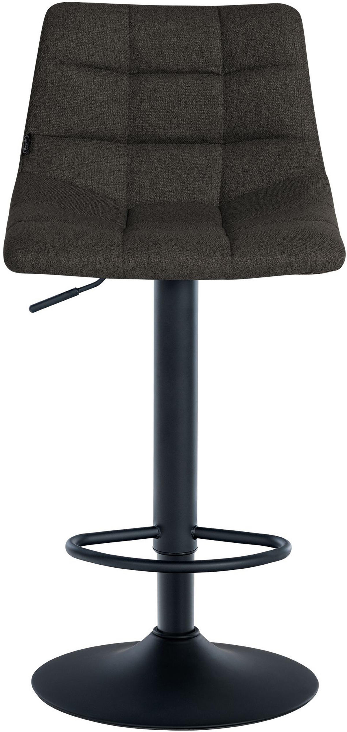 BARHOCKER James Stoff schwarz dunkelgrau - Schwarz/Grau, Textil/Metall (43/108.5/46.5cm) - TPFLiving