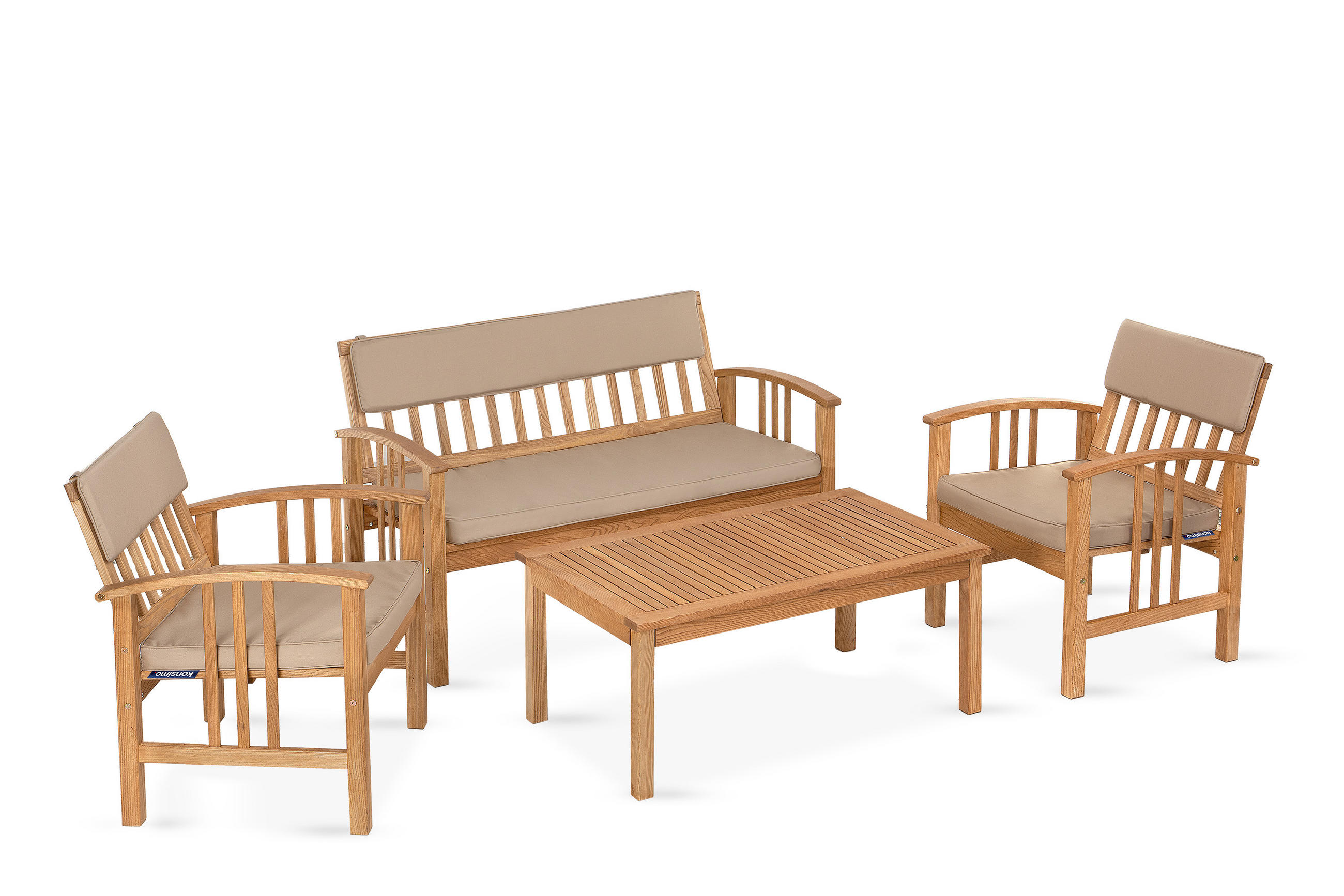 GARTENMÖBELSET TIMIDUS in Holz für 4 Personen, braun - Braun, Holz - KONSIMO®
