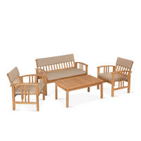 GARTENMÖBELSET TIMIDUS in Holz für 4 Personen, braun - Braun, Holz - KONSIMO®