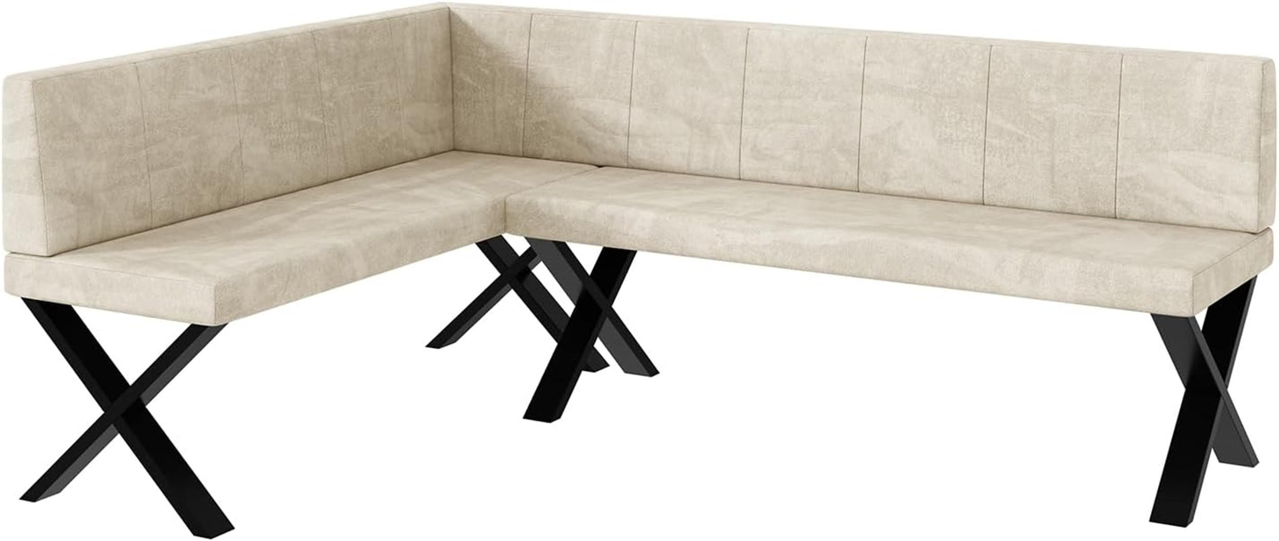 ECKBANK PETER_X - Creme, Textil (142/196cm) - Meblini