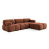 ECKSOFA Beidseitig Chenille Stoff Orange - Terra cotta/Schwarz, Kunststoff/Textil (285/191cm) - Makamii