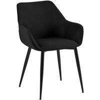ARMLEHNENSTUHL Stoff Schwarz - Schwarz, Textil/Metall (52/82/63cm) - CLP