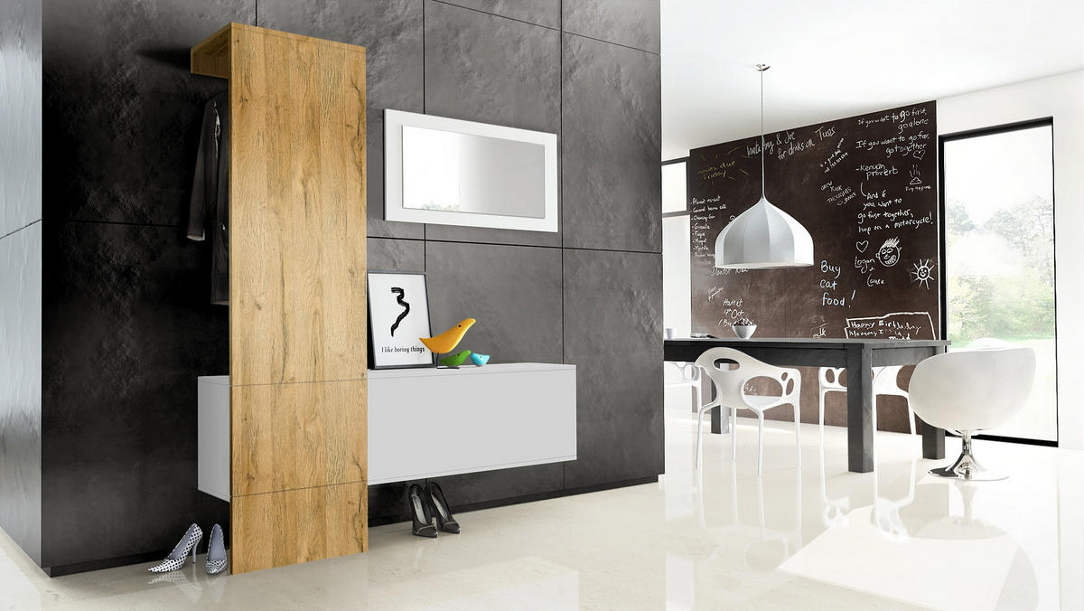 GARDEROBE Carlton Paneel in Eiche Nature - Eichefarben, Holzwerkstoff (156/193/35cm) - Vladon