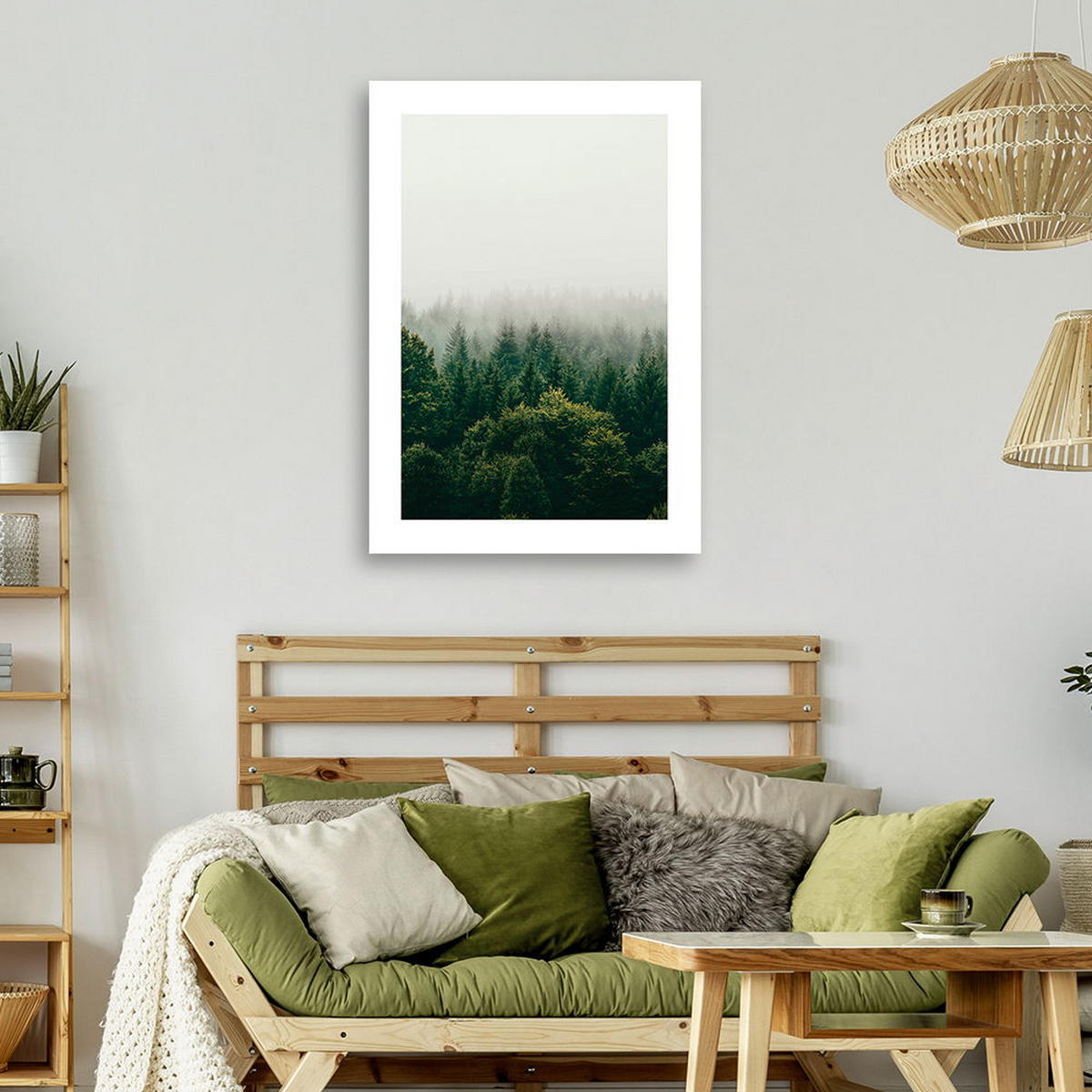 KUNSTDRUCK Grün 40/60 cm - Grün, Textil (40/60cm) - KUNSTLOFT