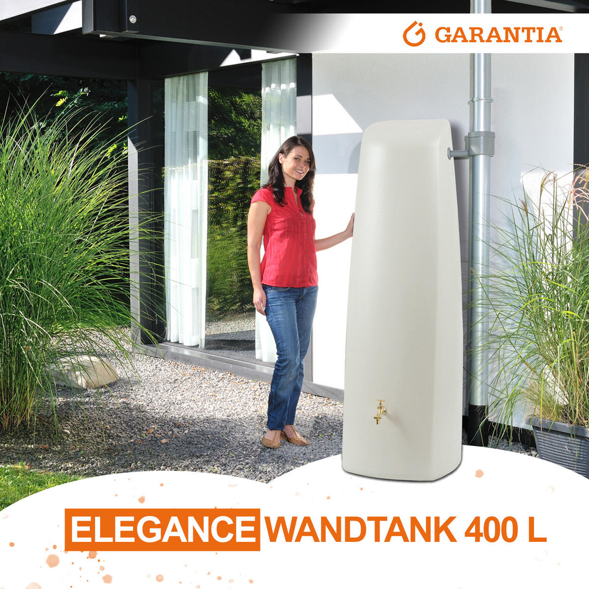 WANDTANK 400 L, sandbeige - Beige, Kunststoff (60/180/60cm) - GARANTIA