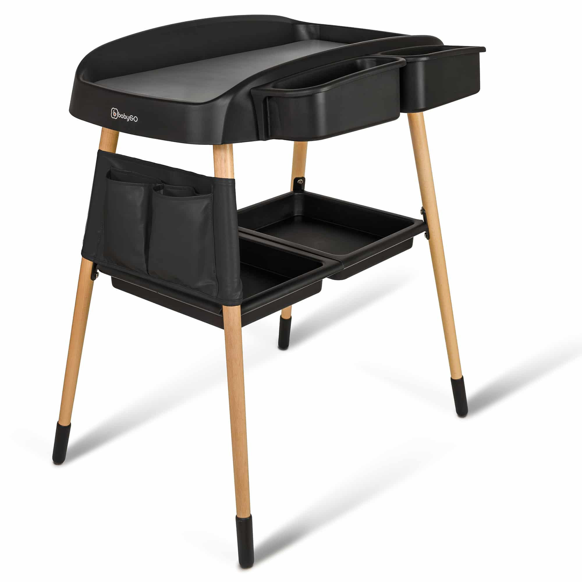 WICKELTISCH CangeMe - Schwarz, Holz (62/81/88cm) - BabyGo