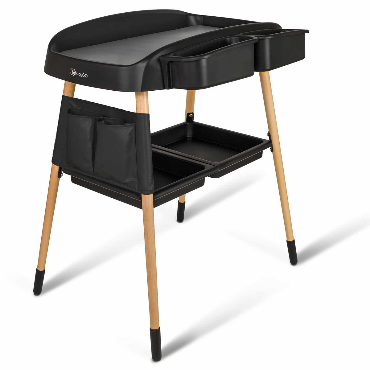 WICKELTISCH CangeMe - Schwarz, Holz (62/81/88cm) - BabyGo