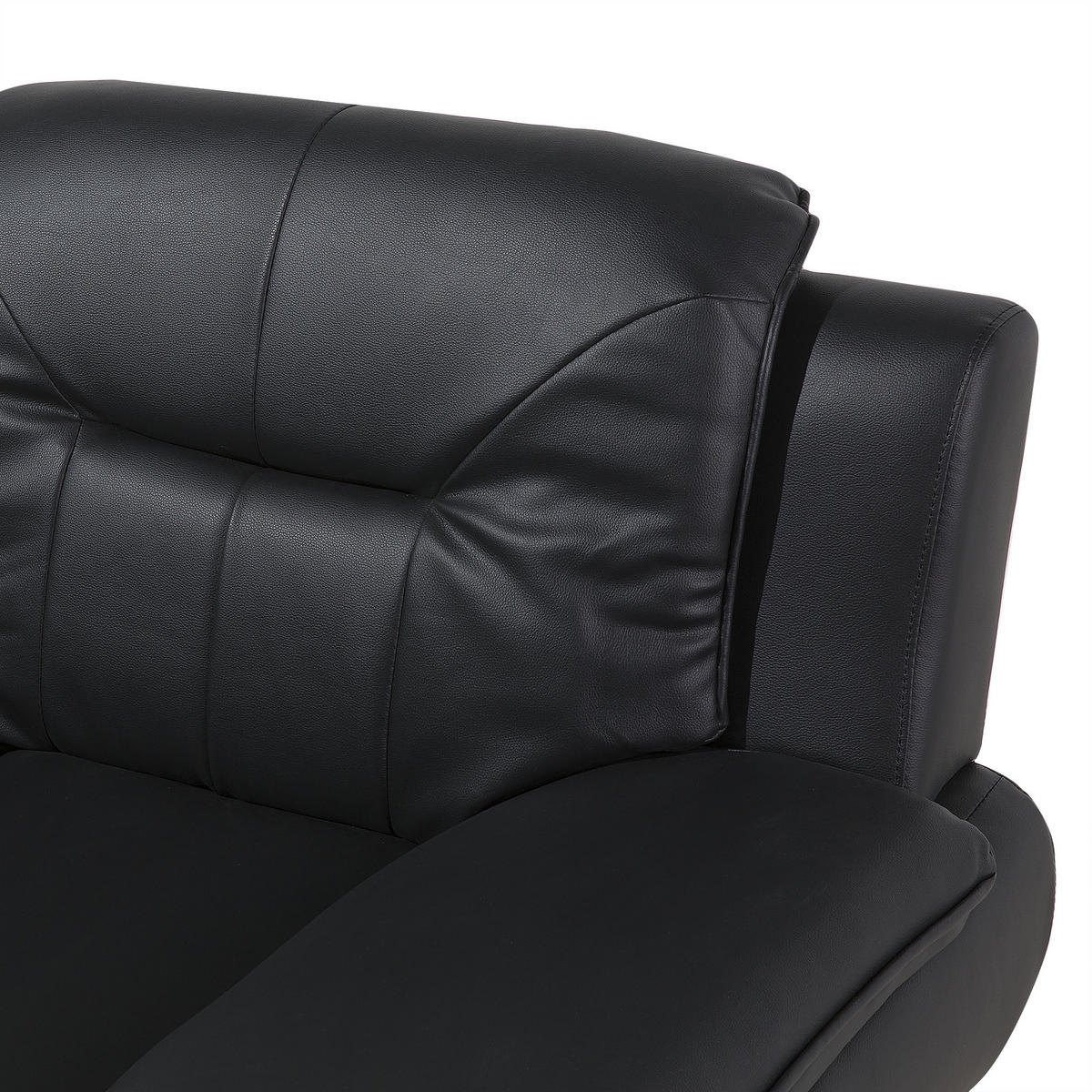 SESSEL Kunstleder Schwarz Leira - Schwarz, Kunststoff/Textil (113/88/86cm) - Beliani