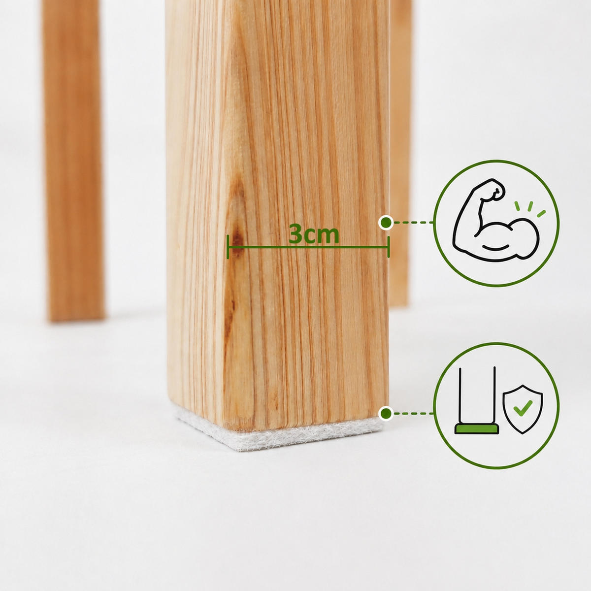 HOLZHOCKER Kiefer Natur 2-er Set 30 x 30 x 46 cm quadratische Sitzfläche - Naturfarben, Holz (30/46/30cm) - Begryf
