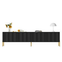 LOWBOARD 190/38/48 cm Schwarz aus MDF und Spanplatte mit 4 Türen - Schwarz, Holzwerkstoff (38/48/190cm) - OKMYHOME
