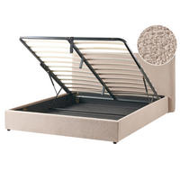 BETT mit Stauraum 160/200 cm Taupe Lavaur - Taupe, Textil (160/200cm) - Beliani