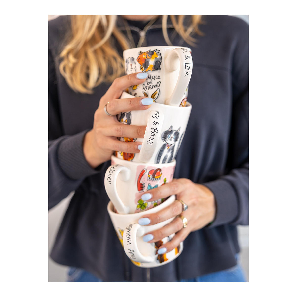 CAPPUCCINO-BECHER Hunde in Bunt - 500 ml - Multicolor, Keramik (0.5L) - Blond Amsterdam
