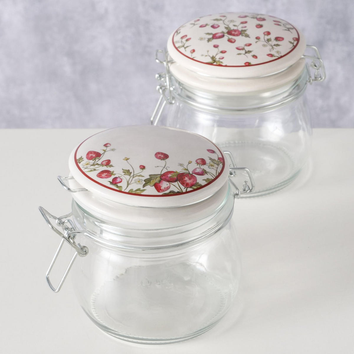 KÜCHENGEFÄSS mit Deckel Emily 450 ml 11/11/11 cm - Transparent, Glas (11/11/11cm) - Boltze Home