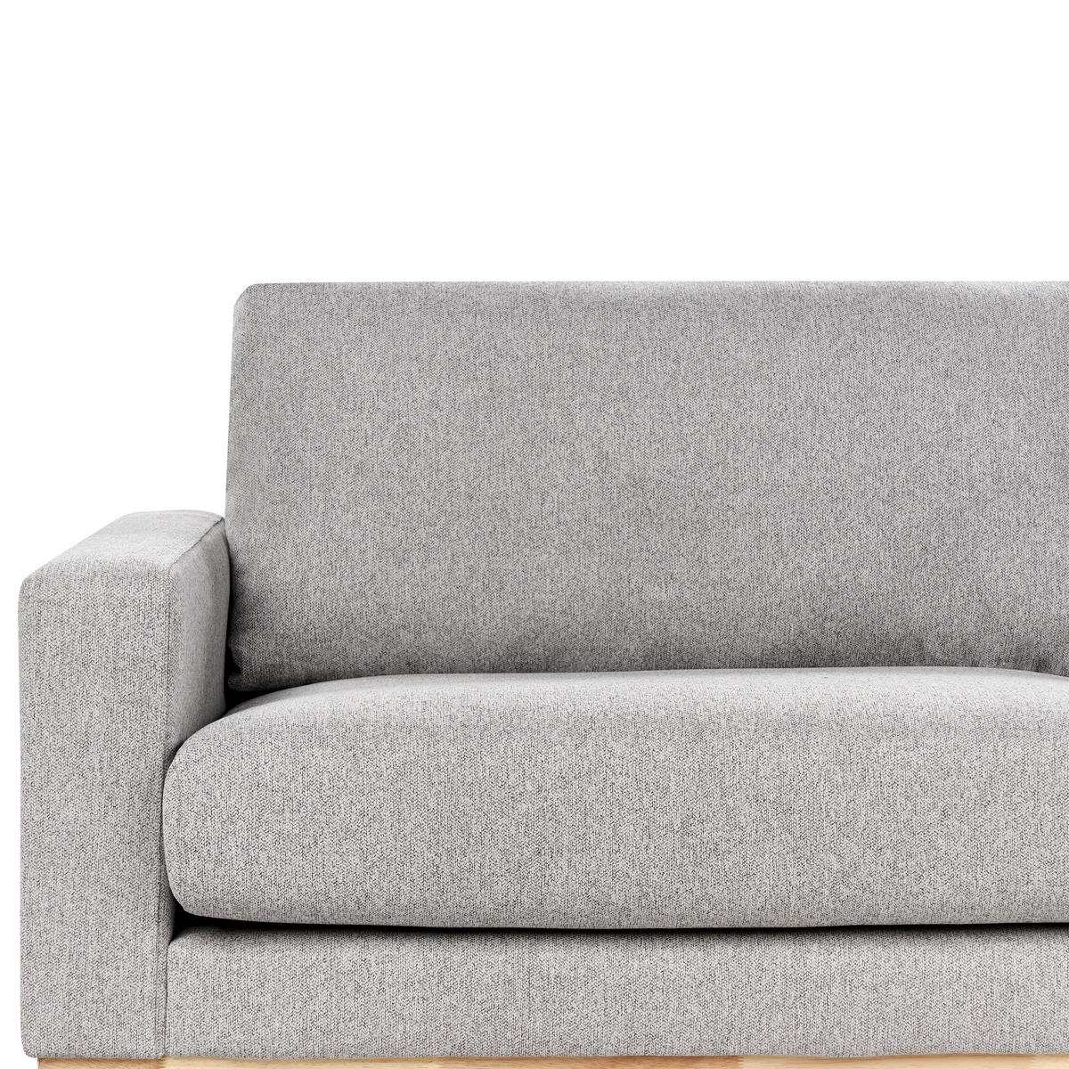 3-SITZER-SOFA grau/hellbraun Siggard - Hellbraun/Grau, Textil (217/84/92cm) - Beliani