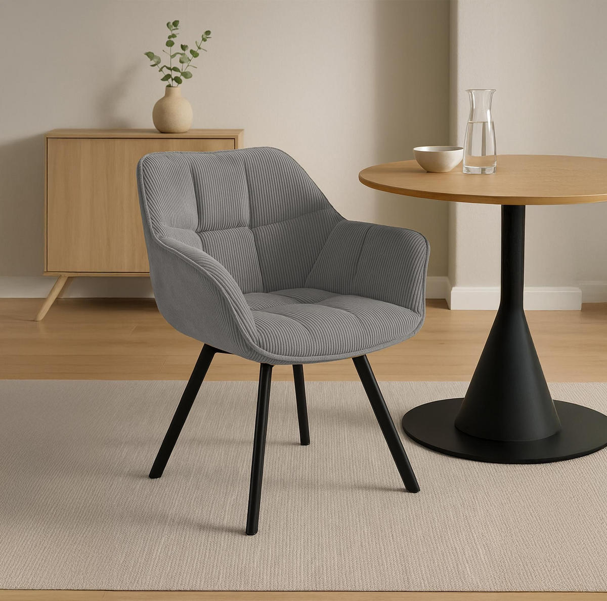 ESSZIMMERSTUHL Jordi 60x59x81 cm grau - Grau, Textil (60/81/59cm) - furnicato