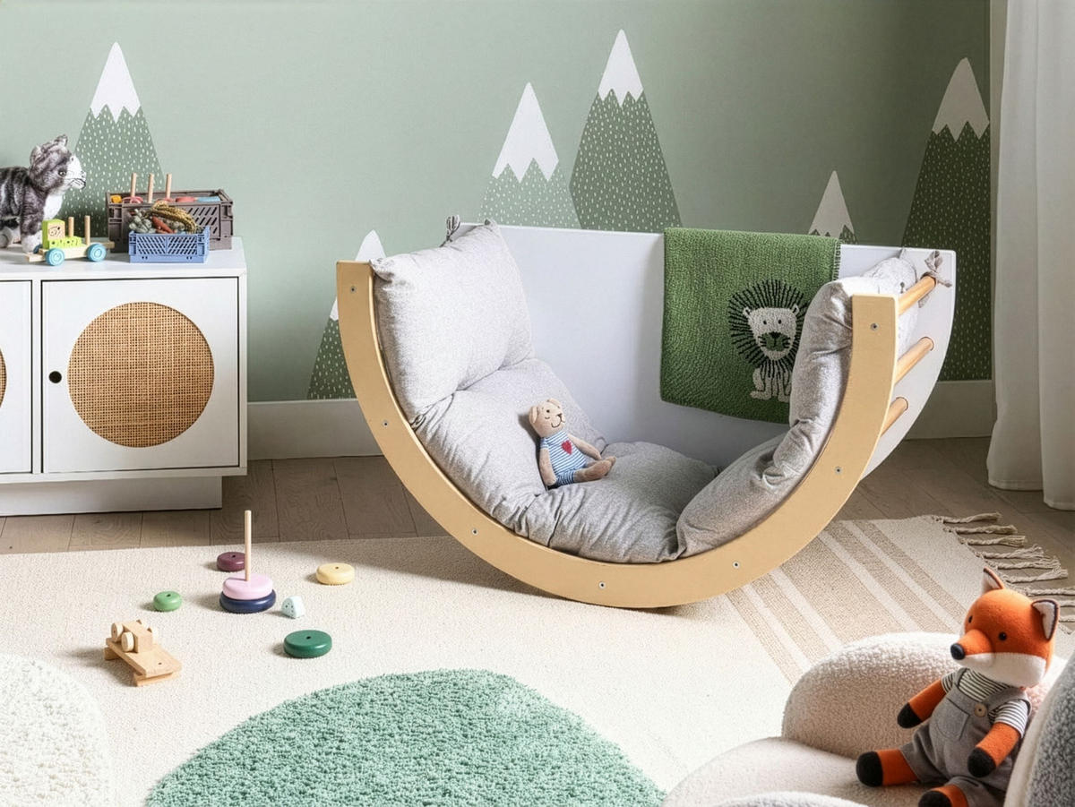 MULTIFUNKTIONALER Kletterbogen NIMBIN Kiefernholz Hellbraun Montessori - Hellbraun, Holz (100/48/51cm) - Beliani
