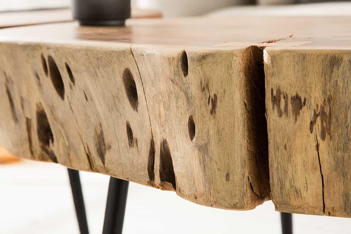 COUCHTISCH GOA Akazie rund Natur|Braun 60cm - Schwarz/Braun, Holz (60/60/50cm) - riess-ambiente