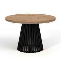 ESSTISCH runder ausziehbarer Tisch für Esszimmer DOVER 90 / 190 cm, Farbe: Eiche Artisan / Schwarz - Schwarz/Eiche Artisan, Holz (190/90/77cm) - Dekori_Interiors