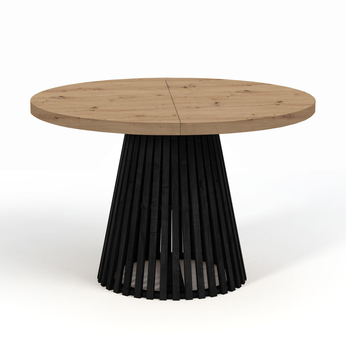 ESSTISCH runder ausziehbarer Tisch für Esszimmer DOVER 90 / 190 cm, Farbe: Eiche Artisan / Schwarz - Schwarz/Eiche Artisan, Holz (190/90/77cm) - Dekori_Interiors