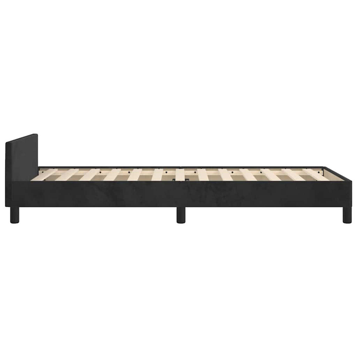 BETTGESTELL Ohne Matratze Schwarz 100/200 Cm Samt - Schwarz, Holz (100/200cm) - vidaXL