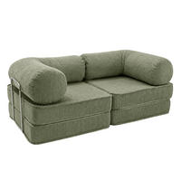 SOFA SURB Duo 100 Schlafsofa 2-Sitzer Olivgruen 200/100 cm - Chromfarben/Olivgrün, Textil/Metall (200/70/100cm) - SURB