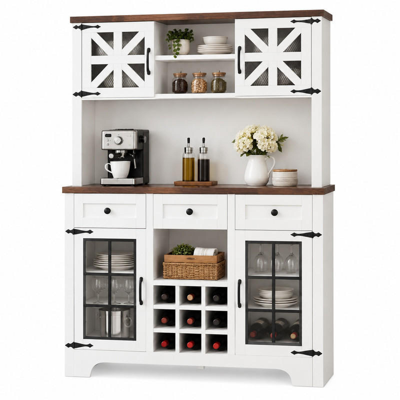 HOCHSCHRANK mit LED 120 x 40 x 180 cm MDF Glas White - Weiß, Glas (40/180/120cm) - Meubliv