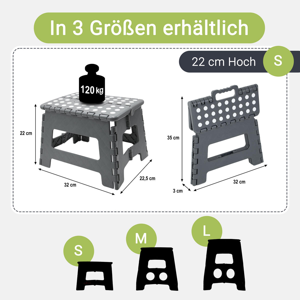 KLAPPHOCKER, 100% Kunststoff - Anthrazit, Kunststoff (29/22/22cm) - Zollner