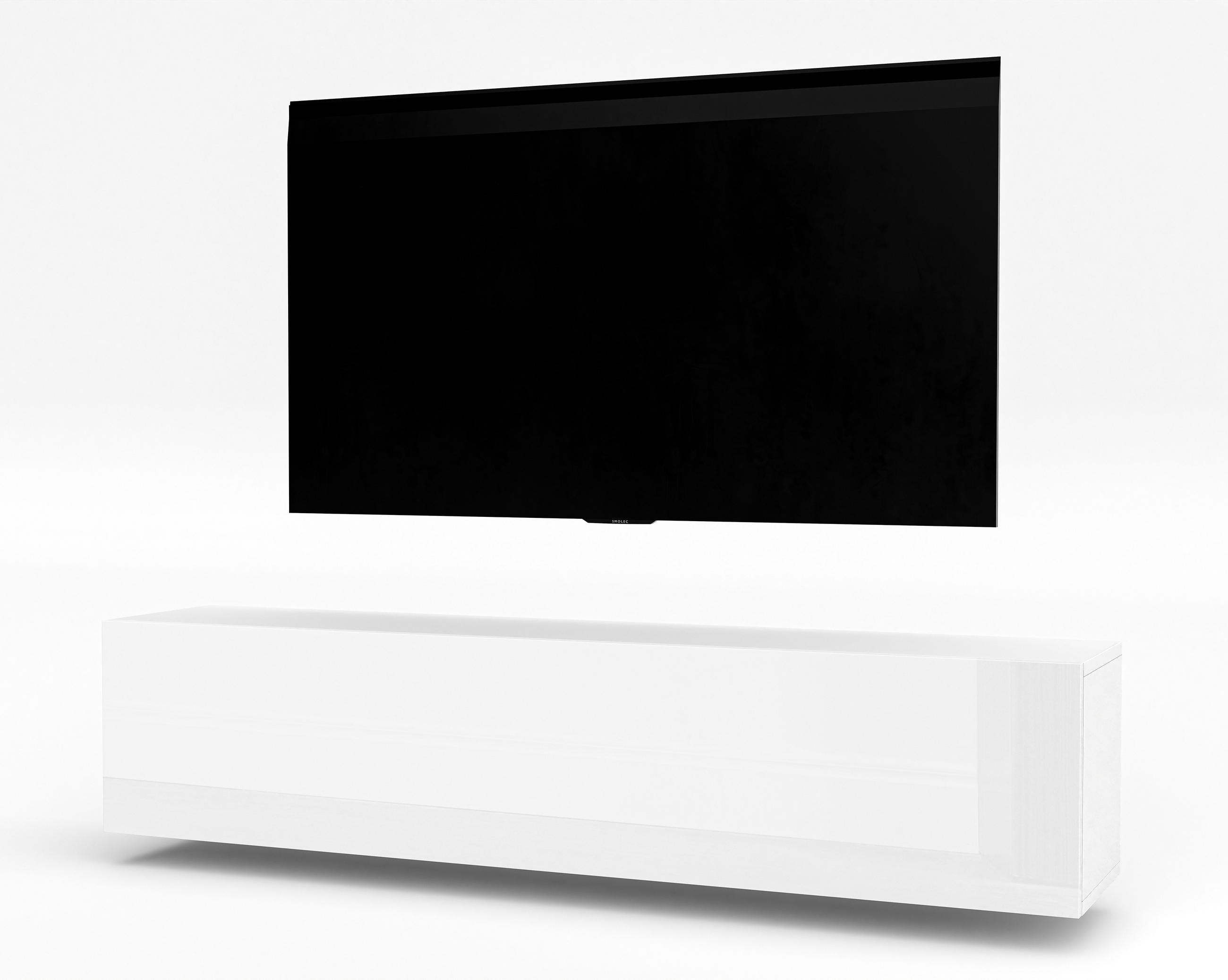 LOWBOARD ZIVOLLI 160 Weiß 160/34/40 cm – TV-Schrank für Wandmontage - Weiß, Holzwerkstoff/Kunststoff (160/34/40cm) - AX Living