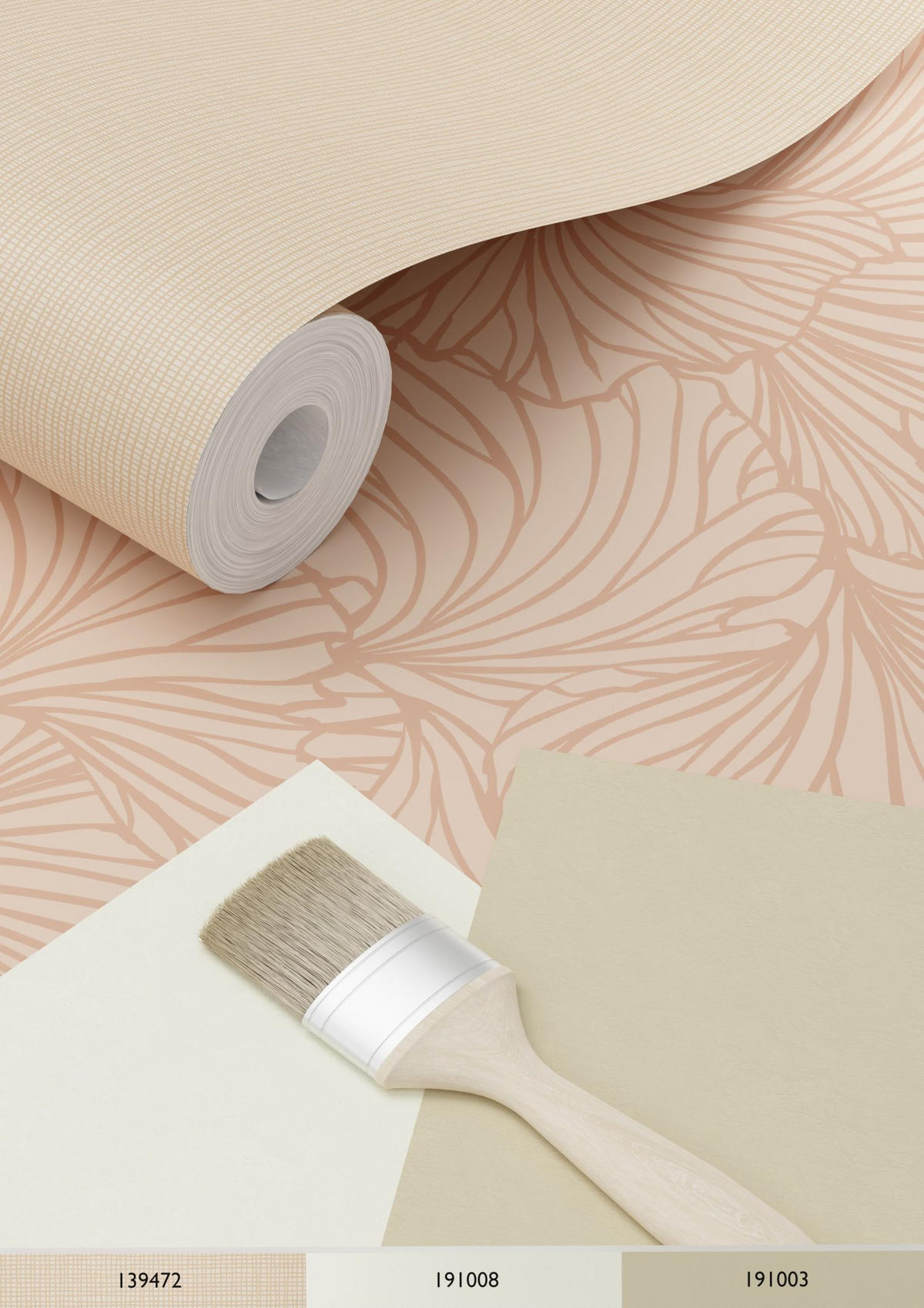 TAPETE Ginkgoblätter 53 cm x 10.05 m - Terracotta, Papier (53/1000cm) - ESTAhome