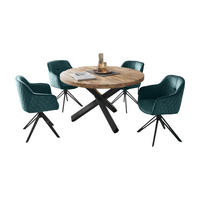 TISCHGRUPPE Set, Esstisch mit 4 Stühlen grün - Grün, Holz (130/77/130cm) - moebel dich auf