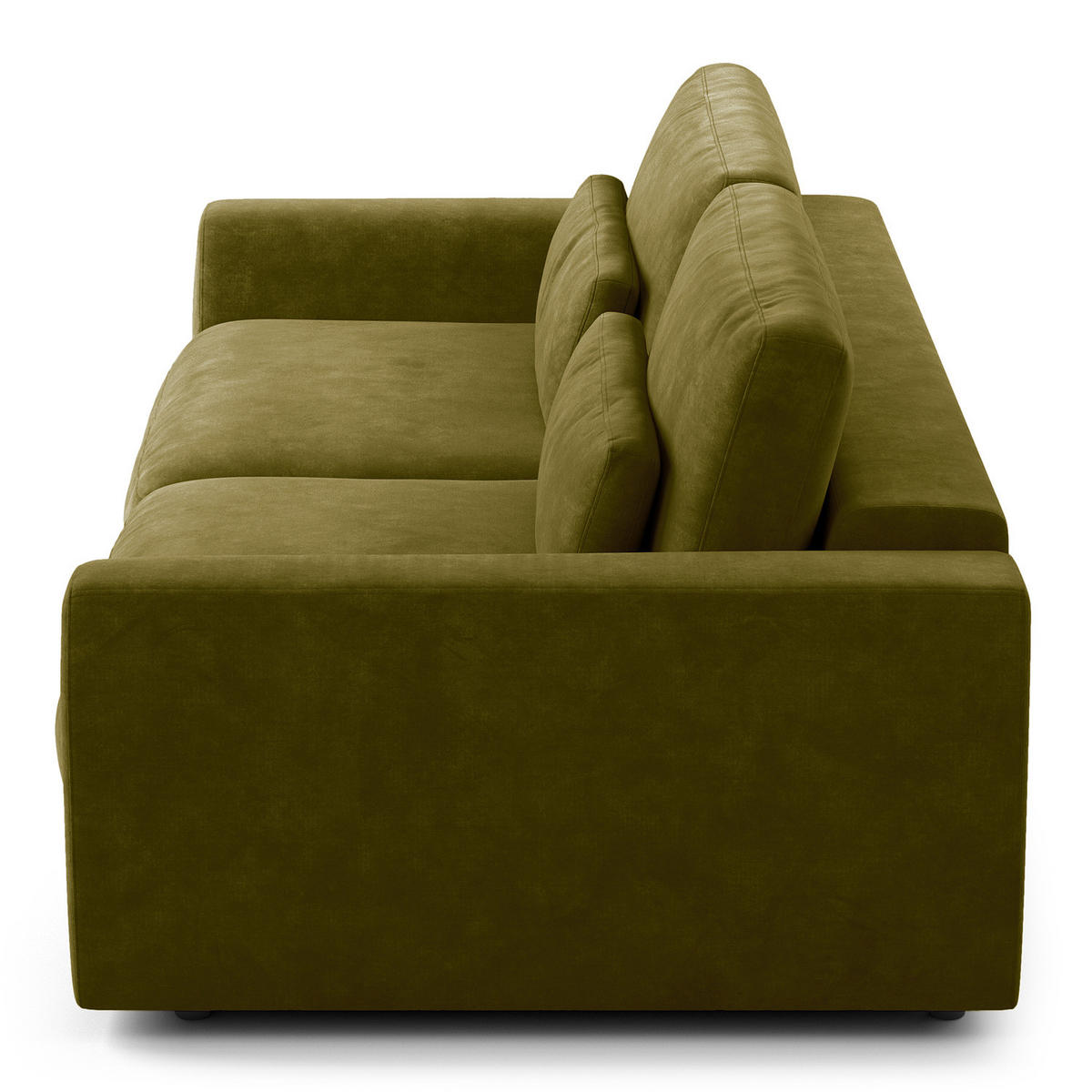 3-SITZER SOFA - Schwarz/Grün, Kunststoff/Textil (252/80/117cm) - home24