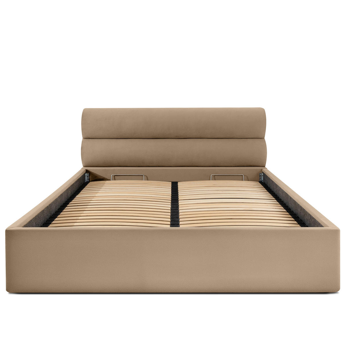 POLSTERBETT LUNEO - Beige/Schwarz, Holz/Holzwerkstoff (202/204cm) - KONSIMO®